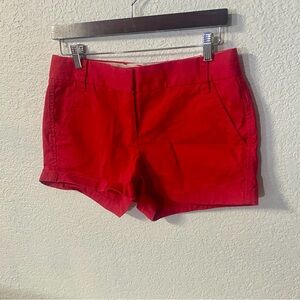 J. Crew 3” Women’s Classic Red Chino Casual shorts 100% cotton size 6
